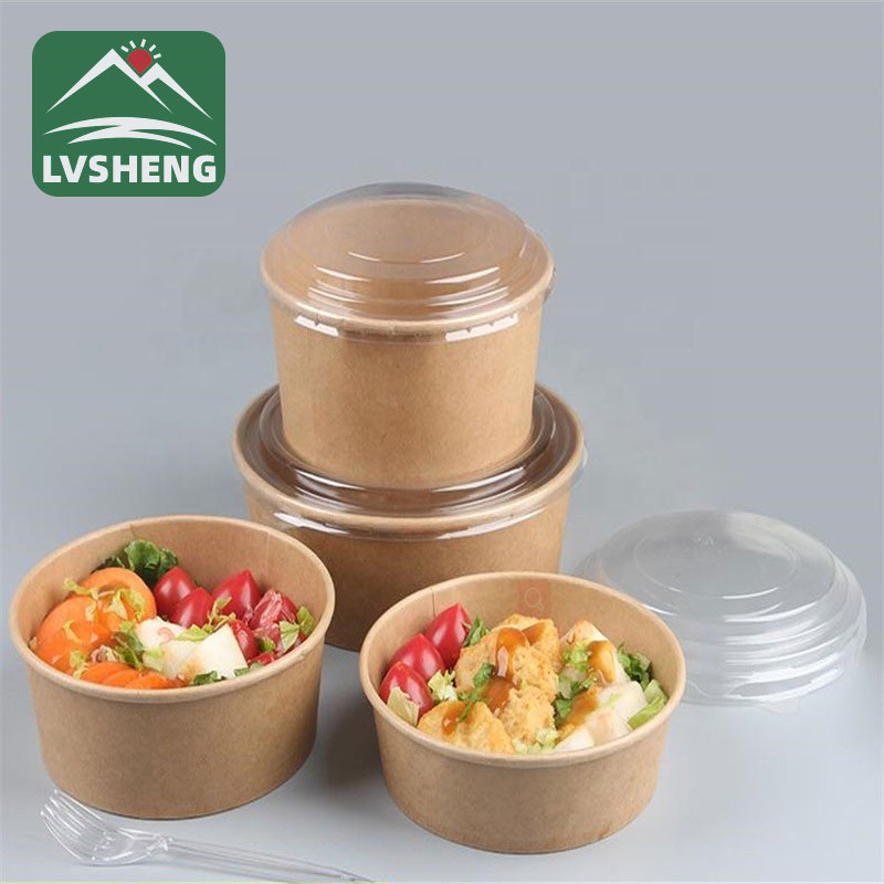 Su geçirmez Salata Kraft Kağıt Kutusu